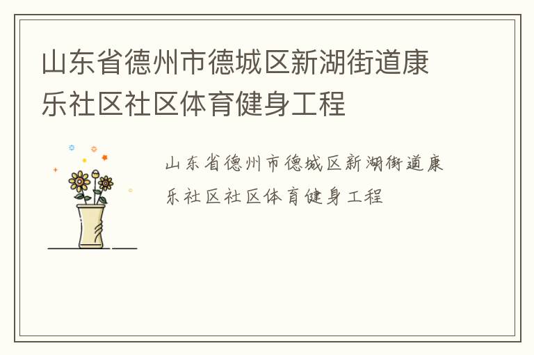 山東省德州市德城區(qū)新湖街道康樂(lè)社區(qū)社區(qū)體育健身工程