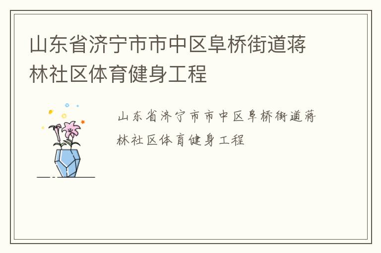 山東省濟(jì)寧市市中區(qū)阜橋街道蔣林社區(qū)體育健身工程