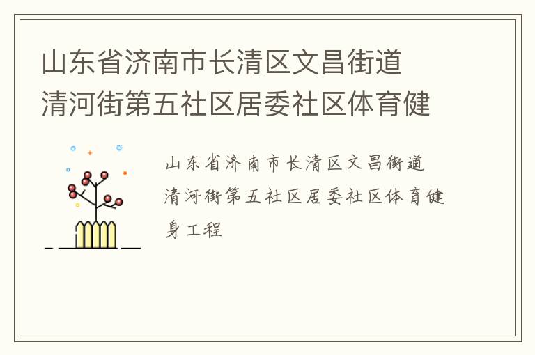 山東省濟南市長清區(qū)文昌街道  清河街第五社區(qū)居委社區(qū)體育健身工程