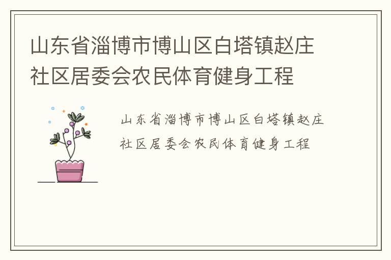 山東省淄博市博山區(qū)白塔鎮(zhèn)趙莊社區(qū)居委會農(nóng)民體育健身工程