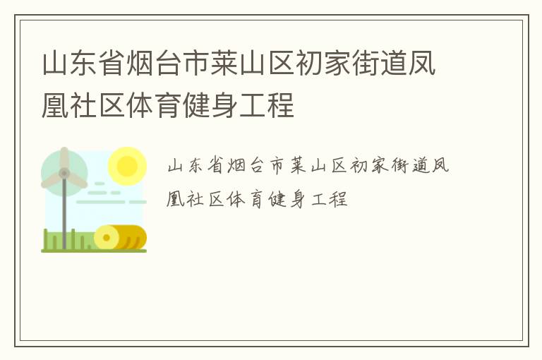 山東省煙臺(tái)市萊山區(qū)初家街道鳳凰社區(qū)體育健身工程