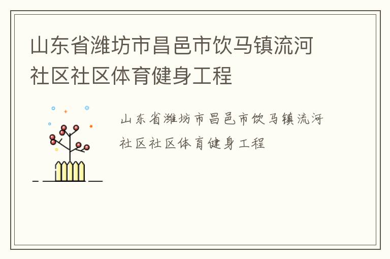 山東省濰坊市昌邑市飲馬鎮(zhèn)流河社區(qū)社區(qū)體育健身工程