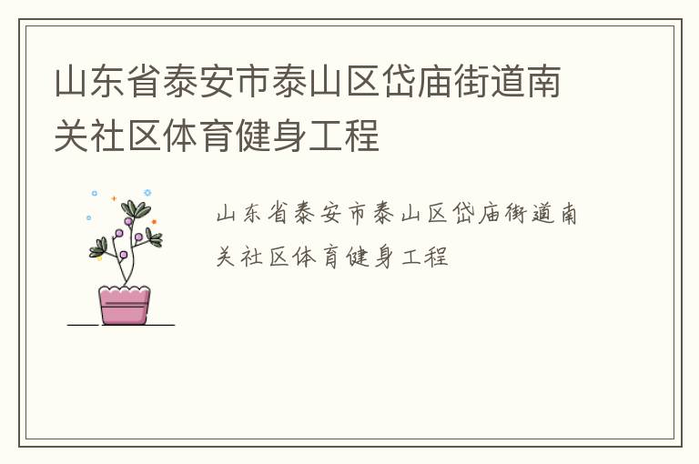 山東省泰安市泰山區(qū)岱廟街道南關(guān)社區(qū)體育健身工程