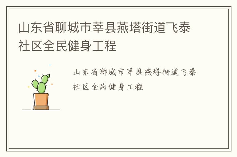 山東省聊城市莘縣燕塔街道飛泰社區(qū)全民健身工程