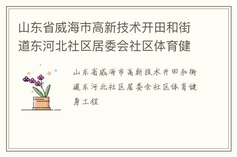 山東省威海市高新技術(shù)開(kāi)田和街道東河北社區(qū)居委會(huì)社區(qū)體育健身工程