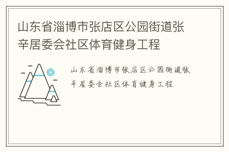 山東省淄博市張店區(qū)公園街道張辛居委會社區(qū)體育健身工程