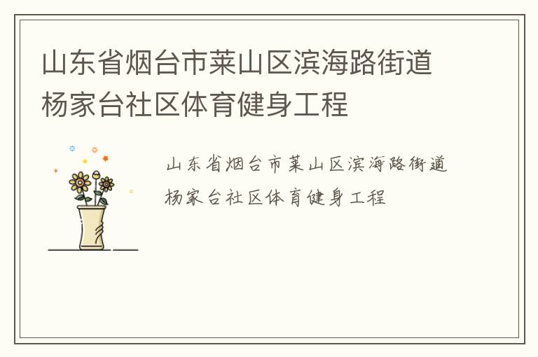 山東省煙臺(tái)市萊山區(qū)濱海路街道楊家臺(tái)社區(qū)體育健身工程