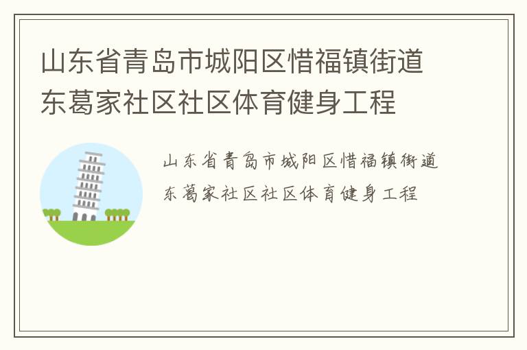 山東省青島市城陽區(qū)惜福鎮(zhèn)街道東葛家社區(qū)社區(qū)體育健身工程