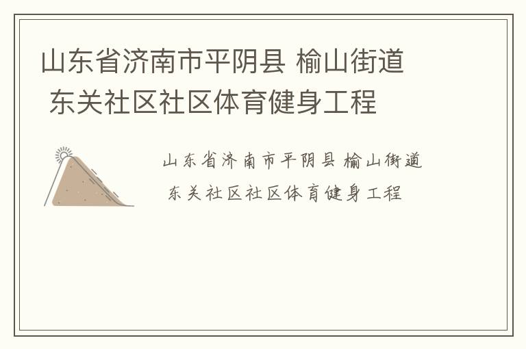 山東省濟南市平陰縣 榆山街道  東關(guān)社區(qū)社區(qū)體育健身工程
