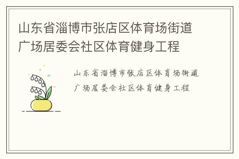 山東省淄博市張店區(qū)體育場(chǎng)街道廣場(chǎng)居委會(huì)社區(qū)體育健身工程