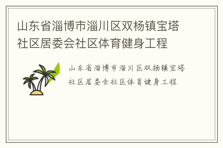 山東省淄博市淄川區(qū)雙楊鎮(zhèn)寶塔社區(qū)居委會社區(qū)體育健身工程