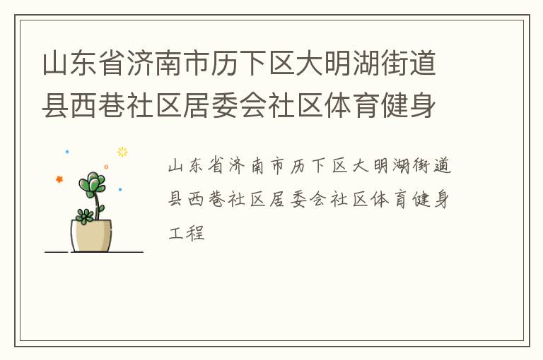 山東省濟(jì)南市歷下區(qū)大明湖街道縣西巷社區(qū)居委會社區(qū)體育健身工程