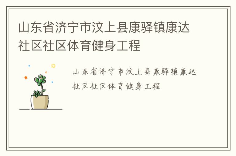 山東省濟寧市汶上縣康驛鎮(zhèn)康達社區(qū)社區(qū)體育健身工程