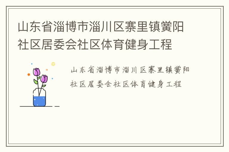 山東省淄博市淄川區(qū)寨里鎮(zhèn)黌陽(yáng)社區(qū)居委會(huì)社區(qū)體育健身工程