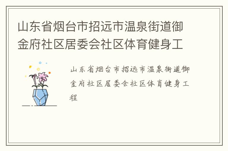 山東省煙臺市招遠(yuǎn)市溫泉街道御金府社區(qū)居委會社區(qū)體育健身工程