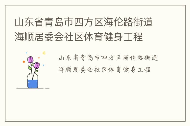 山東省青島市四方區(qū)海倫路街道海順居委會社區(qū)體育健身工程