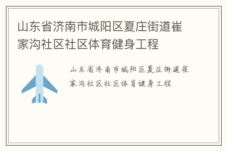 山東省濟(jì)南市城陽(yáng)區(qū)夏莊街道崔家溝社區(qū)社區(qū)體育健身工程