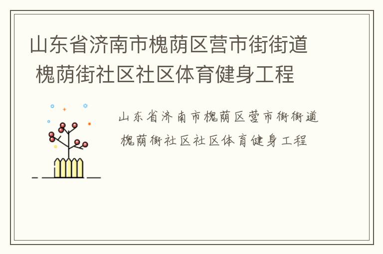 山東省濟南市槐蔭區(qū)營市街街道 槐蔭街社區(qū)社區(qū)體育健身工程