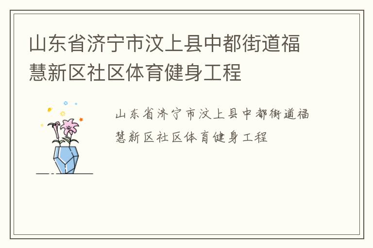 山東省濟寧市汶上縣中都街道?；坌聟^(qū)社區(qū)體育健身工程