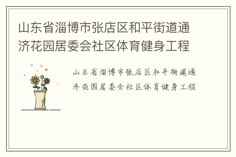 山東省淄博市張店區(qū)和平街道通濟(jì)花園居委會社區(qū)體育健身工程