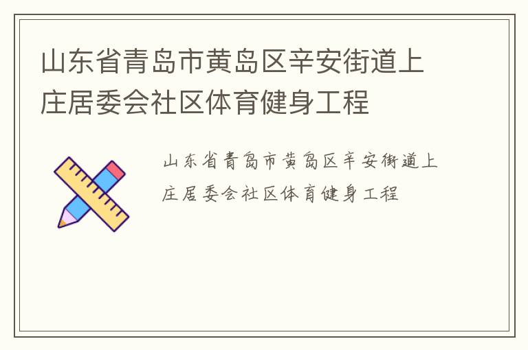 山東省青島市黃島區(qū)辛安街道上莊居委會社區(qū)體育健身工程