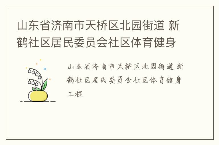 山東省濟(jì)南市天橋區(qū)北園街道 新鶴社區(qū)居民委員會社區(qū)體育健身工程