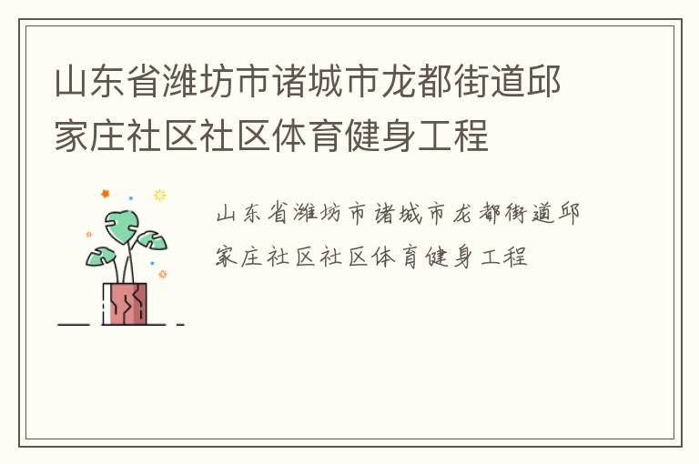 山東省濰坊市諸城市龍都街道邱家莊社區(qū)社區(qū)體育健身工程