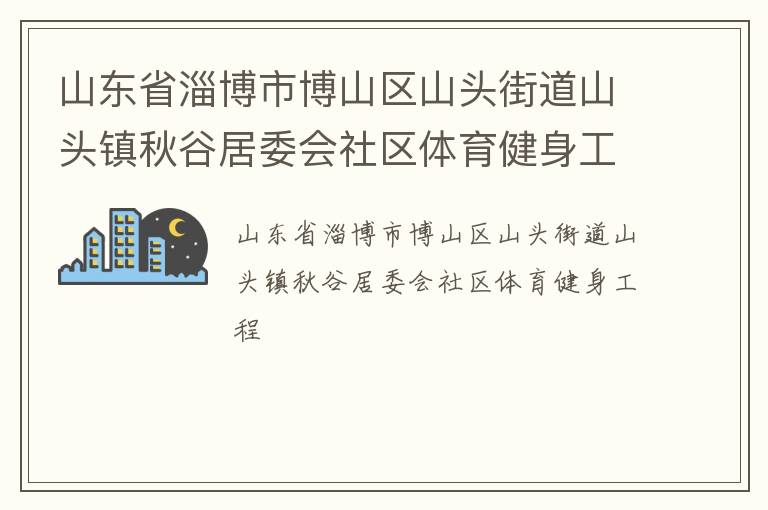 山東省淄博市博山區(qū)山頭街道山頭鎮(zhèn)秋谷居委會社區(qū)體育健身工程