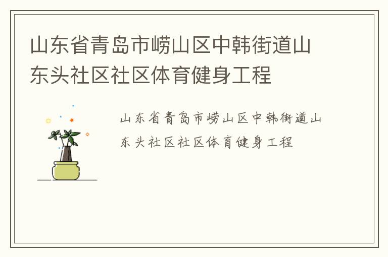 山東省青島市嶗山區(qū)中韓街道山東頭社區(qū)社區(qū)體育健身工程