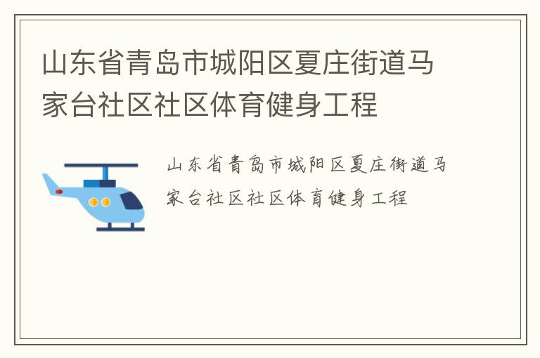 山東省青島市城陽(yáng)區(qū)夏莊街道馬家臺(tái)社區(qū)社區(qū)體育健身工程