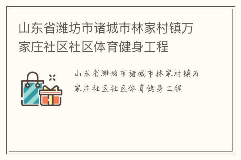 山東省濰坊市諸城市林家村鎮(zhèn)萬家莊社區(qū)社區(qū)體育健身工程