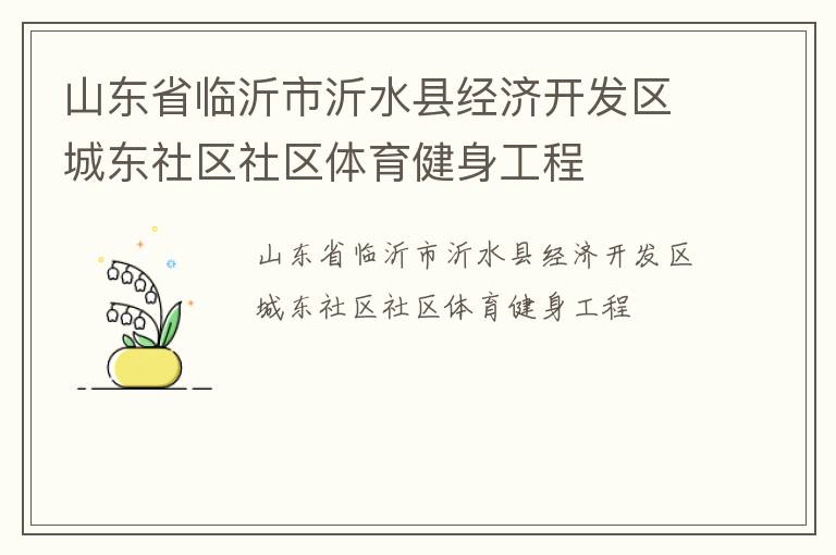 山東省臨沂市沂水縣經(jīng)濟開發(fā)區(qū)城東社區(qū)社區(qū)體育健身工程