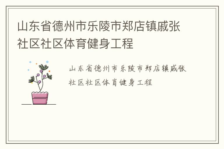 山東省德州市樂陵市鄭店鎮(zhèn)戚張社區(qū)社區(qū)體育健身工程