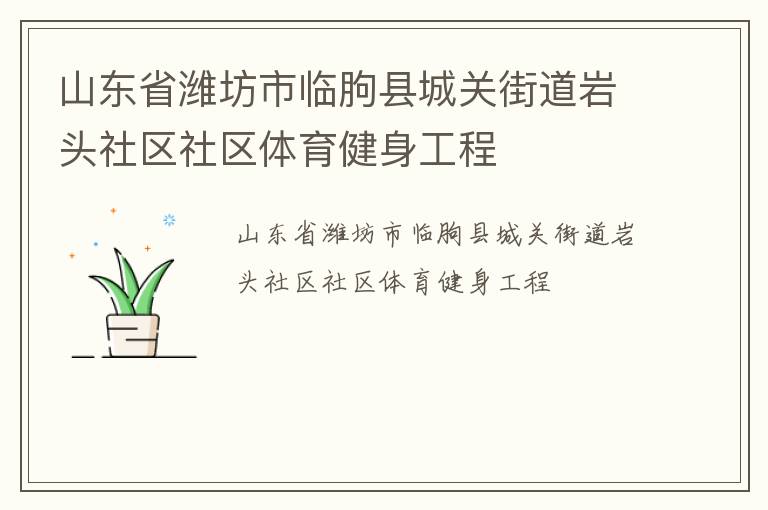 山東省濰坊市臨朐縣城關(guān)街道巖頭社區(qū)社區(qū)體育健身工程