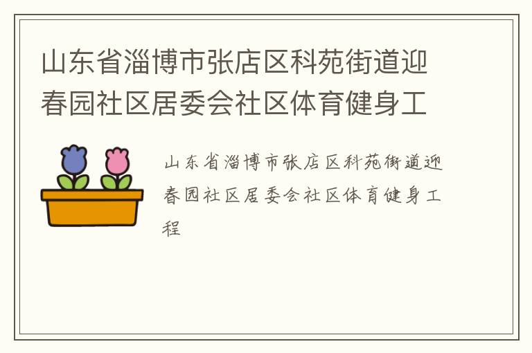 山東省淄博市張店區(qū)科苑街道迎春園社區(qū)居委會社區(qū)體育健身工程