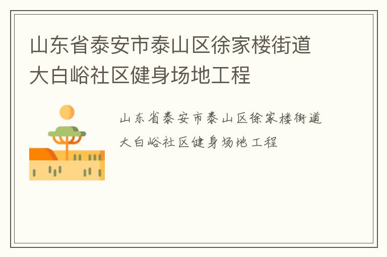 山東省泰安市泰山區(qū)徐家樓街道大白峪社區(qū)健身場(chǎng)地工程