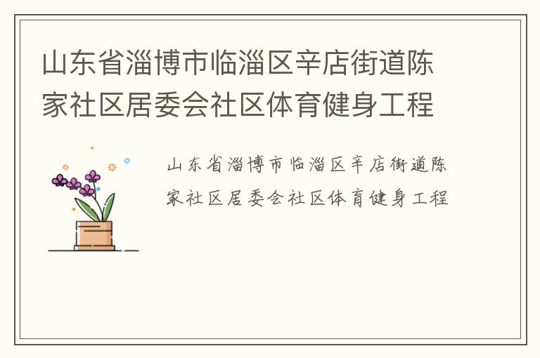 山東省淄博市臨淄區(qū)辛店街道陳家社區(qū)居委會社區(qū)體育健身工程