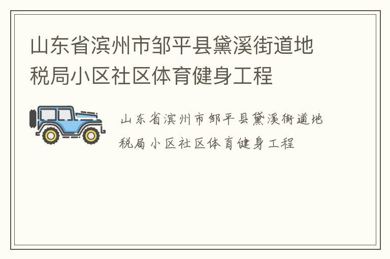 山東省濱州市鄒平縣黛溪街道地稅局小區(qū)社區(qū)體育健身工程