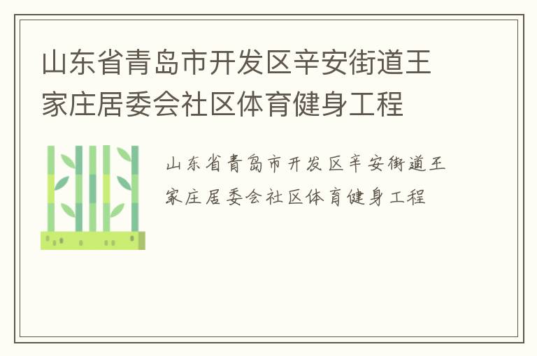 山東省青島市開發(fā)區(qū)辛安街道王家莊居委會(huì)社區(qū)體育健身工程