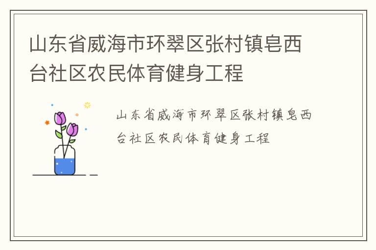 山東省威海市環(huán)翠區(qū)張村鎮(zhèn)皂西臺社區(qū)農(nóng)民體育健身工程