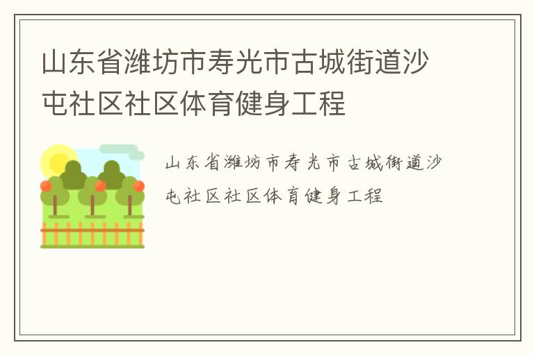 山東省濰坊市壽光市古城街道沙屯社區(qū)社區(qū)體育健身工程