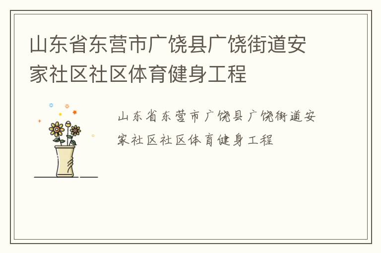山東省東營(yíng)市廣饒縣廣饒街道安家社區(qū)社區(qū)體育健身工程