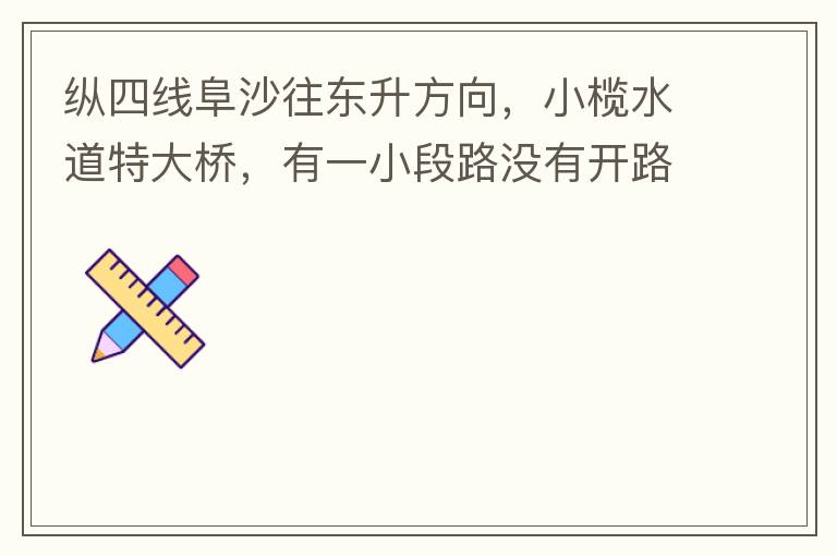 縱四線阜沙往東升方向，小欖水道特大橋，有一小段路沒有開路燈，阜沙往東升上橋的一小段路，沒有開，其他都開了，為什么這一段路不開，經(jīng)過的時候感覺很奇怪。