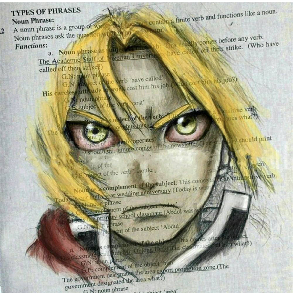 在課本上畫畫會(huì)怎樣，或許這位外語課堂上跑神的畫師能夠給出答案