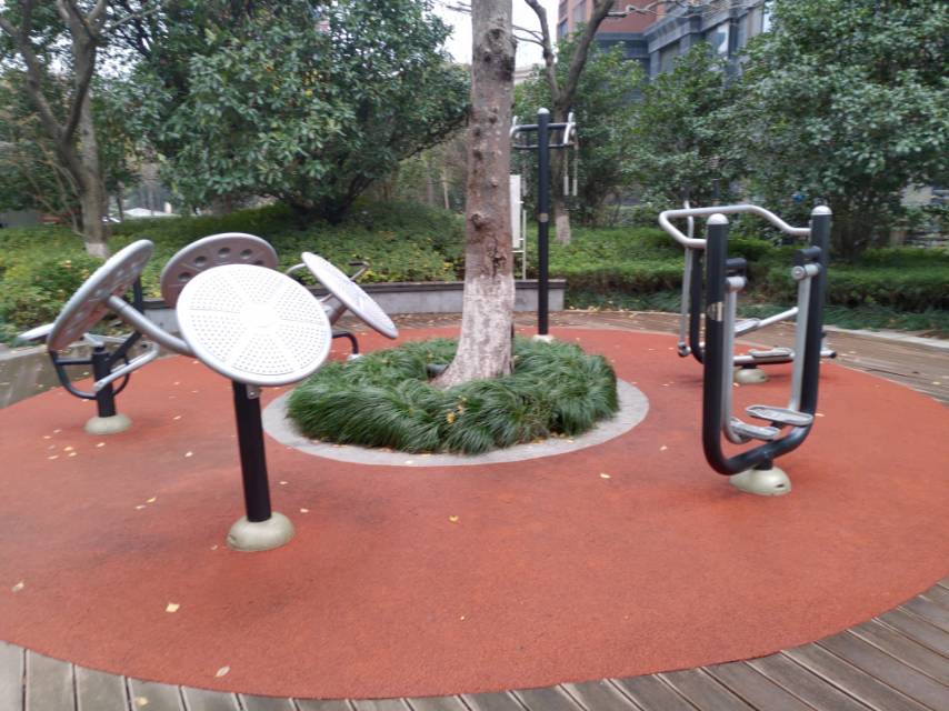 好世皇馬苑小區(qū)五號(hào)樓南側(cè)的市民健身點(diǎn)