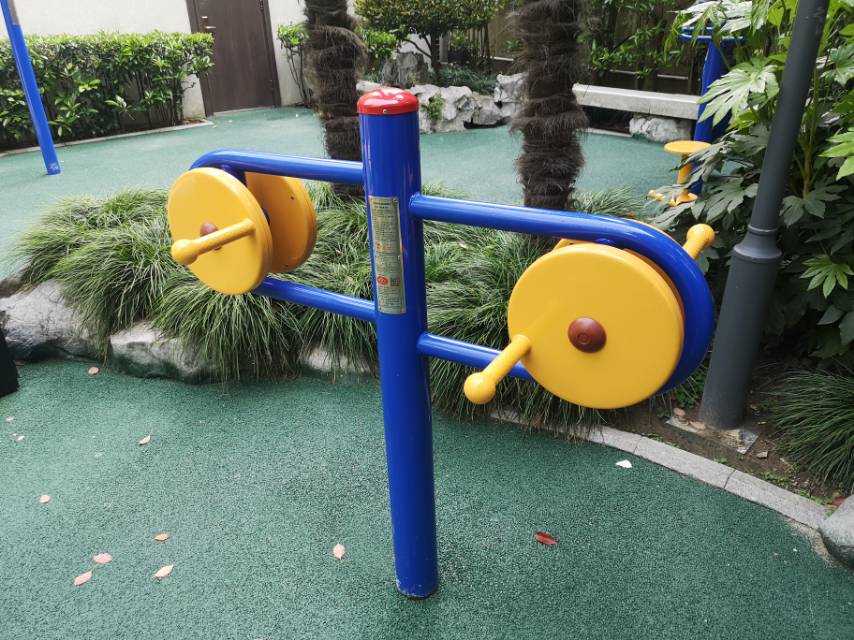 雙位手搖健身車