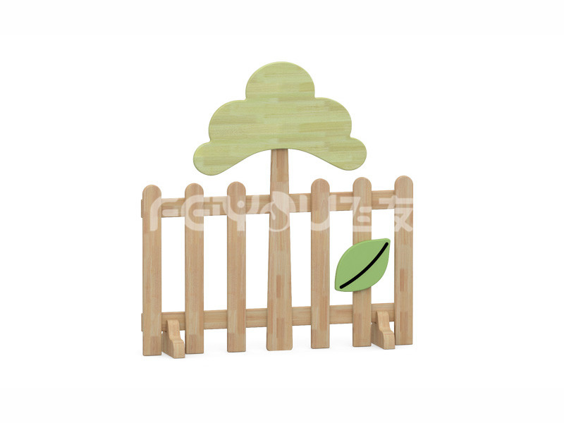 游戲互動卡通造型實(shí)木圍欄-028