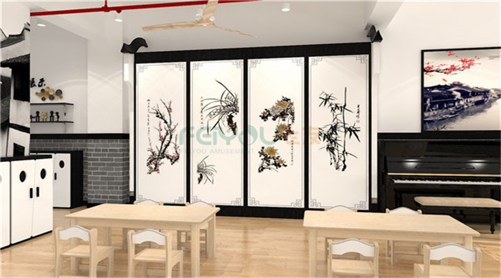 南方幼兒園室內(nèi)整體設(shè)計：中式教室