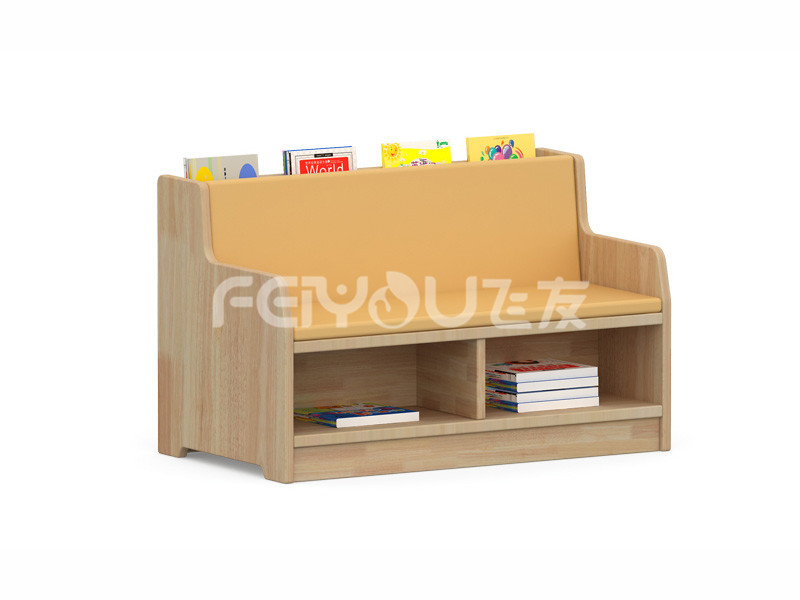 實(shí)木書(shū)柜學(xué)習(xí)互動(dòng)沙發(fā)書(shū)架-027