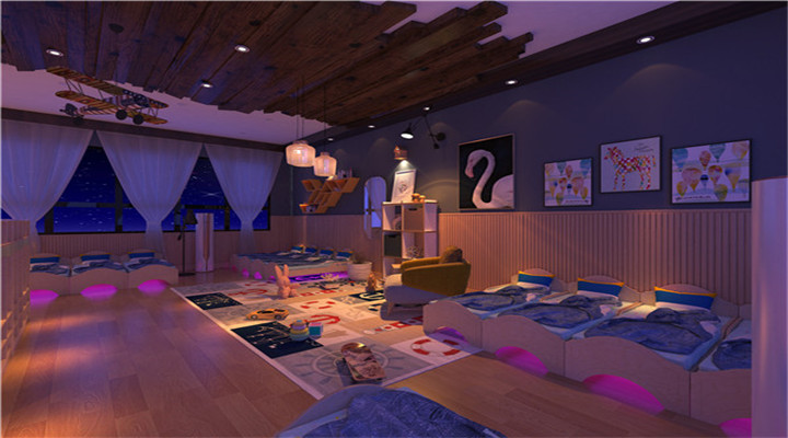 南方幼兒園室內(nèi)整體設(shè)計：現(xiàn)代幼兒園寢室